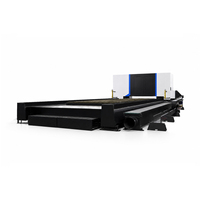 Machine de découpe laser à fibre de grand format sur rail au sol pour grandes tôles métalliques et plaques épaisses