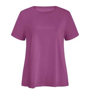 Camiseta de mezcla de algodón para mujer, suave, ligera, transpirable, informal, estilo urbano, proveedor mayorista - Product Image 3