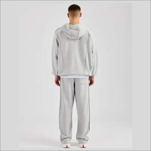 Survêtements grande taille de qualité supérieure, fabrication en gros, survêtements amples à fermeture éclair, logo personnalisé imprimé, survêtements en molleton 350 GSM - Product Image 2