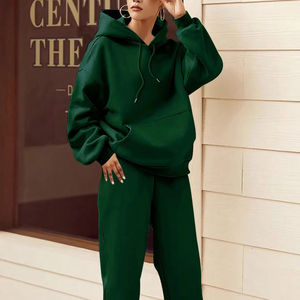 Conjunto de Sudadera con Capucha Oversize Personalizada para Mujer, Pantalones Jogger de Felpa, Mezcla de Algodón, Ropa Casual, Fabricante OEM - Product Image 1