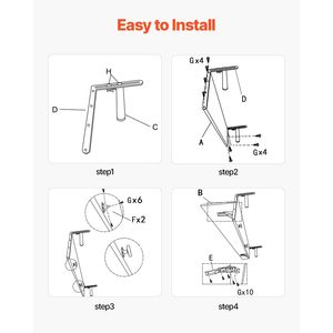 12 X 32 Folding Balcony Railing <b>Table</b> Outdoor Balcony Bar <b>Table</b> Railings 50 Lbs Loading Capacity Hanging <b>Table</b> for Balcony Fit - Product Image 4