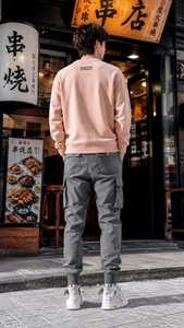 เสื้อสเวตเชิ้ตผู้ชายทรงปกติ คอปกพับได้ ผ้าเฟรนช์เทอร์รี่ ระบายอากาศได้ดี สีพื้น แขนยาว ผ้าฝ้ายถัก สวมใส่สบาย บริการ OEM - Product Image 2