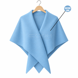Cosh International Sorority Sisterhood Light Blue <b>Wool</b> Blend <b>Poncho</b> Shawl With Batwing Sleeve Elegant Winter Wear For Women - Product Image 5