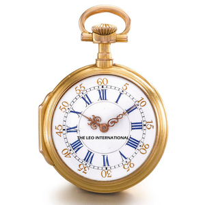 Montre de poche mécanique en acier inoxydable brillant de luxe, étanche, plaquée or, vintage, antique - Product Image 5