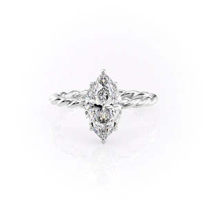 Bague de promesse en argent sterling avec diamant moissanite taille marquise et bande torsadée, clarté VVS1 - Product Image 5