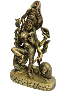 Estatua de Shiva de Latón, Ídolo Religioso Hindú |   Escultura india hecha a mano |   Decoración para el Hogar |   Regalo Espiritual y Coleccionable - Product Image 3