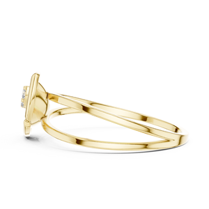 Bague en or massif 14 carats pour femme, forme marquise, diamant taille brillant rond, alliance de fiançailles classique, design minimaliste, idéale pour un cadeau - Product Image 2