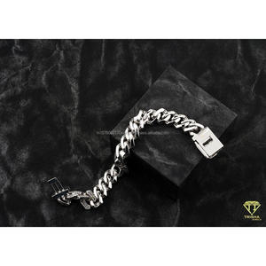 Designer Cuban Link Bracelet with Baguette CutLab Grown Stones and High-End Statement Jewelry Styling - Product Image 4