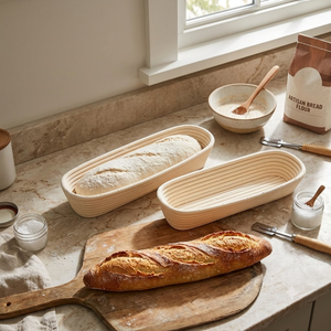 Long Oval Rattan <b>Bread</b> Proofing <b>Baskets</b> for Artisan Sourdough Baking Handmade Rattan Proofing <b>Basket</b> Factory Direct - Product Image 5