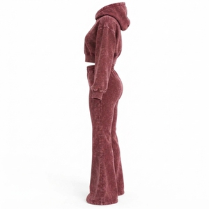 Chándal para Mujer Talla Grande con Lavado Ácido para Invierno, OEM de Alta Calidad con Logotipo Personalizado, Corte Holgado y Manga Larga - Product Image 6