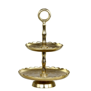 Support à gâteau en métal aluminium à 3 niveaux, finition dorée, avec poignée noire, pour mariage et anniversaire, vente en gros pour la décoration de la maison - Product Image 3