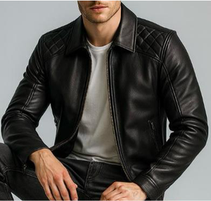 Chaqueta de Cuero Genuino Nueva para Hombre, Chaqueta de Invierno con Cuello Alto, Abrigo de Cuero Real, Talla Grande, a la Moda - Product Image 5