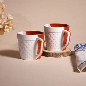 Luxury Red and White Fish Scale Ceramic <b>Tea</b> <b>Cup</b> <b>Set</b> Modern Design Durable 200ml Espresso <b>Cups</b> for Afternoon <b>Tea</b> - Product Image 5