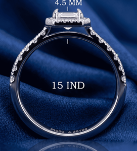 Bague de fiançailles classique en platine avec émeraude de 1,488 carats et diamant de laboratoire taille émeraude, pour femme - Product Image 1