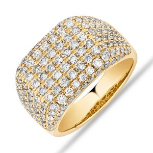 Anillo llamativo para hombre de oro amarillo con diamantes cultivados en laboratorio - Product Image 3