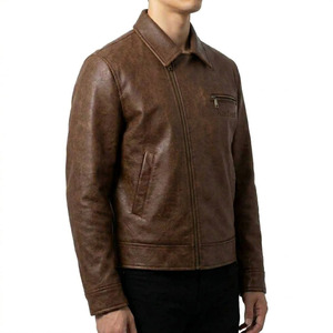 Chaqueta de Cuero de Estilo Urbano para Hombre, Nueva Colección, Chaqueta Letterman de Cuero Sostenible Personalizada - Product Image 3