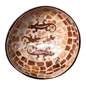 Cuenco de Coco Tropical Paradise - Incrustaciones de Perlas Radiantes - Accesorio Vibrante para Cocina Estilo Boho - Product Image 2