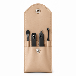 Ensemble de manucure professionnel 4-en-1 MANAN INSTRUMENTS de haute qualité en acier inoxydable, mini portable, coupe-ongles et tondeuse en cuir - Product Image 1