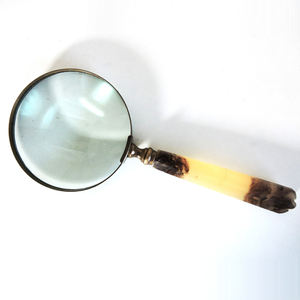 Loupe de lecture vintage indienne faite à la main avec cadre en acier et poignée en résine pour livres, romans et instruments optiques - Product Image 6