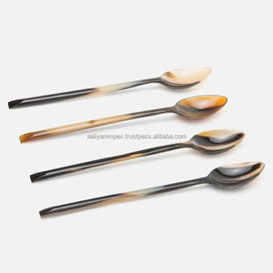 Elegant Best Quality Handmade Ox Horn Custom Natural Buffalo Colorful Horn <b>Serving</b> <b>Spoon</b> Cutlery Tea <b>Spoon</b> From AALIYAN IMPEX - Product Image 1