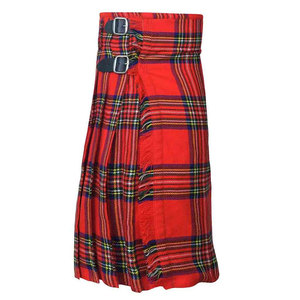 Kilt écossais traditionnel à carreaux rouges pour hommes, kilt plissé haut de gamme pour festivals, mariages et tenues décontractées - Product Image 2
