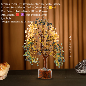 Árbol de la Vida de Cristal con Ojo de Tigre, Citrino, Pirita, Jade Verde y Alambre Dorado para Decoración del Hogar, Venta al Por Mayor - Product Image 6