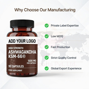 Cápsulas de Extracto de Ashwagandha 1500mg KSM-66, Ingrediente Herbal Estandarizado, Suministro a Granel - Product Image 2