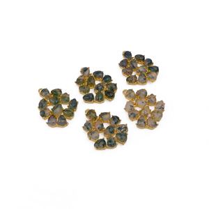 Moss Agate Natures Veil Pendentif anti-ternissement fait à la main Plaqué or Multi Stone Gemstone Charm for Prong Setting Wedding Gift - Product Image 4