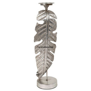 Aluminum Metal <b>Leaf</b> Designer Shinny Mirror Polish Decorative Candle Holder Home & Garden <b>Lighting</b> Decoration - Product Image 1