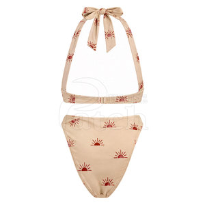 Conjunto de Bikini para Mujer, Traje de Baño de Dos Piezas a la Moda, Parte Inferior y Superior Elegantes, Estampado Personalizado, Ropa de Playa para Vacaciones en la Piscina - Product Image 4