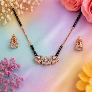 <b>Top</b> Trending Mangalsutra With Lab Grown Diamonds IGI Certificate <b>Rose</b> Gold Solid For Women Classic Style and Wedding Jewelry - Product Image 1