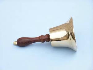 Campana Metálica Hecha a Máquina con Asa de Madera, Estilo Art Deco, Forma Redonda, Adorno Colgante de Alta Calidad - Product Image 1