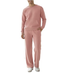 Ensemble sweat-shirt et pantalon pour homme, vert uni, col rond, tricoté, décontracté, pour l'automne - Product Image 6