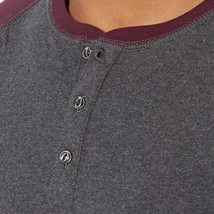 High Quality Regular Fit Street Wear Hip Hop Long Sleeve <b>Henley</b> T Shirts For <b>Men</b> <b>Top</b> Seller Solid Color <b>Men</b> <b>Henley</b> Shirt - Product Image 6