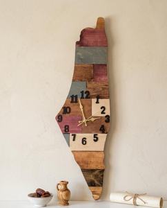 Reloj de Pared de Madera con Mapa de Palestina, Arte de Silueta de Madera Segmentada, Decoración Tradicional Palestina Árabe para el Hogar, Hecho a Mano para Regalo de Inauguración - Product Image 3