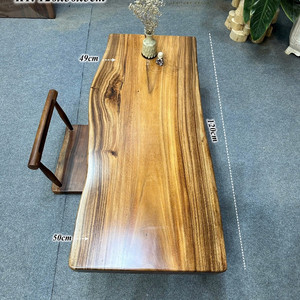 Table basse moderne organique Table centrale sculpturale en bois à bord vivant Table de déclaration en bois naturel massif Décoration Japandi Wabi-Sabi - Product Image 1