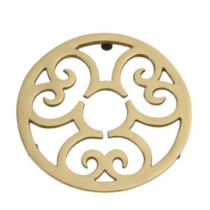 Socle décoratif élégant en laiton, support de plat chaud, finition dorée ornée, protection de table de cuisine, accessoires de salle à manger - Product Image 1