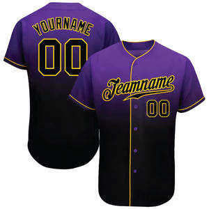 Camisetas de Béisbol Sublimadas con Diseño Degradado Morado, Camisetas de Béisbol Extra Grandes con Estampado para Hombre, Camiseta Estilo Australiano, Camiseta de Softbol - Product Image 4