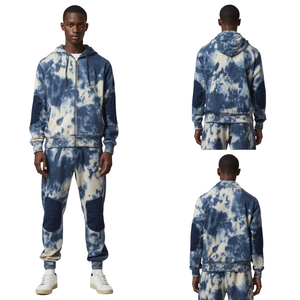 Conjunto Deportivo para Hombre con Efecto Desgastado y Parches Únicos, Traje de Felpa Gruesa - Product Image 3