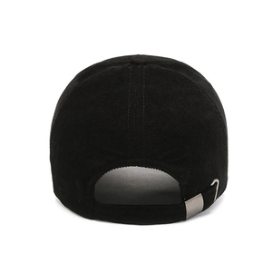 Casquette snapback unisexe noire à 6 panneaux en coton, ajustable, décontractée pour adultes - Product Image 5