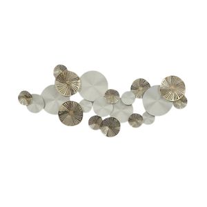 Modern Abstract Metal Disc <b>Wall</b> <b>Art</b> Sculpture 3D <b>Textured</b> Circle <b>Wall</b> Hanging Decor for Luxury Living Room Hotel Office Interior - Product Image 1