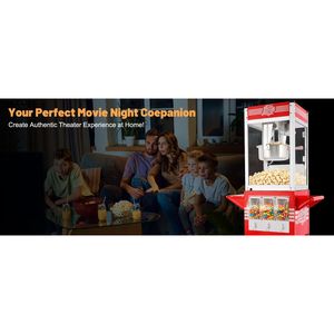 Máquina de Palomitas Comercial de 12oz con Carrito, 3 Botones de Control, 3 Cajas de Almacenamiento para Dulces, 3 Platos - Product Image 6