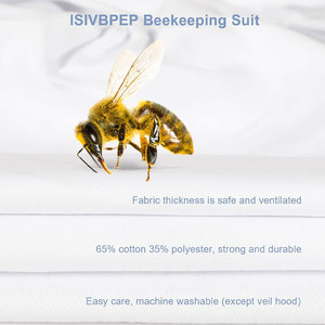 Traje de Apicultura con Velo Protector y Mangas Largas, Anti-Picaduras, Ventilado, para Manipulación de Abejas, Cosecha de Miel y Uso en Apicultura - Product Image 5