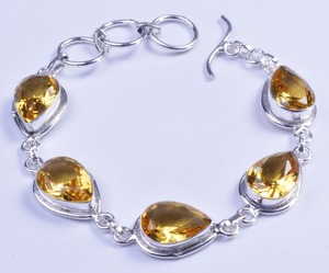 925 <b>Silver</b> <b>Bracelet</b>, Aquamarine, Green Amethyst Quartz Gemstone Jewelry, Fashion Jewelry - Product Image 2
