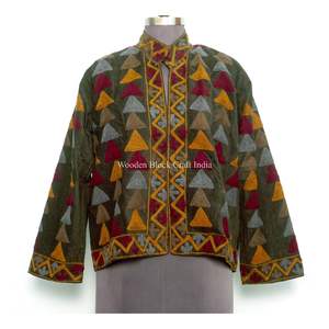 Veste en coton tricoté 100% cotone, motif floral brodé, écologique, respirante, idéale pour l'hiver, pour femmes, best-seller. - Product Image 1