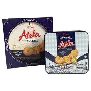คุกกี้เนยทองคำ 320 กรัม ขนมบิสกิตหวาน กล่องเหล็กสีน้ำเงิน ผู้ผลิตแบบ OEM - Product Image 6