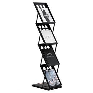 Tasche pieghevoli a 4 livelli per espositore per riviste porta Brochure catalogo portatile Stand per fiere di uffici che trasportano mostre - Product Image 1