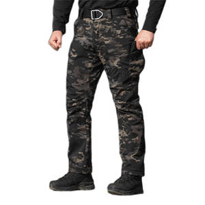 Pantalon de travail pour homme, imperméable, avec fermeture éclair, taille élastique, doublure polaire tactique, coupe-vent, softshell, pour l'hiver - Product Image 6