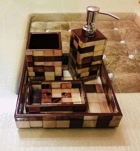 Luxury Bathroom Gift Set Handmade Vanity Organizer Soap Dispenser <b>Toothbrush</b> <b>Holder</b> Housewarming Bathroom Accessories - Product Image 3