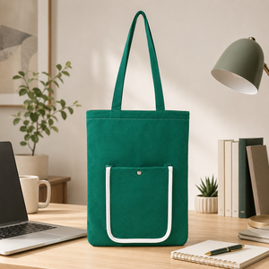 Bolsa de Lona de Algodón de 300 GSM con Logotipo Personalizado, Bolsa de Hombro Acolchada para Portátil con Bolsillo Frontal, 32x43 cm, Proveedor Mayorista OEM ODM - Product Image 6